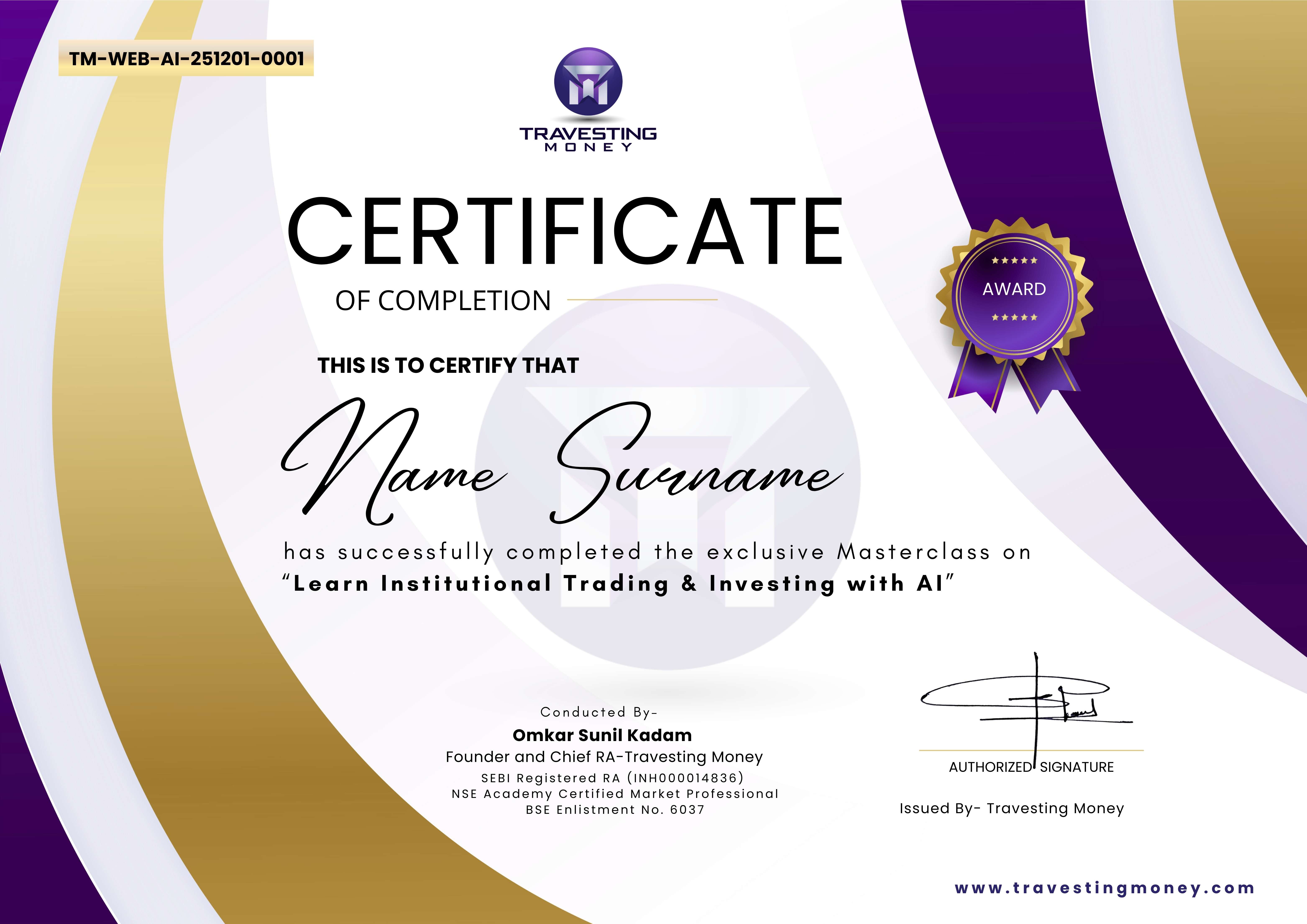 Certificate preview